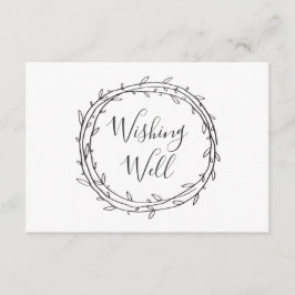 Zwart en wit wensen het goed. Botanische bruiloft Informatiekaartje