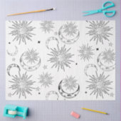 Zwart en Wit Whimsische Zon Hemel Verjaardag Tissuepapier (Craft)