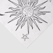 Zwart en Wit Whimsische Zon Hemel Verjaardag Tissuepapier (Detail)