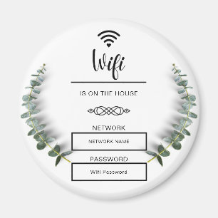 Zwart en Wit Wifi Wachtwoord voor Thuis Magneet