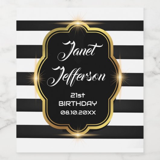 Zwart en wit wijn etiket (Enkel label)