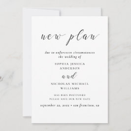 Zwart en wit Wijzig de datum. Modern Nieuw plan Save The Date