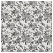 Zwart en Wit Wildflower Stof (Swatch)