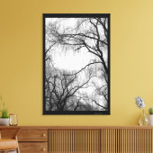 Zwart en wit Willow Tree Branden Canvas afdrukken (Insitu (Woonkamer))