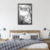 Zwart en wit Willow Tree Branden Canvas afdrukken (Insitu (Slaapkamer))