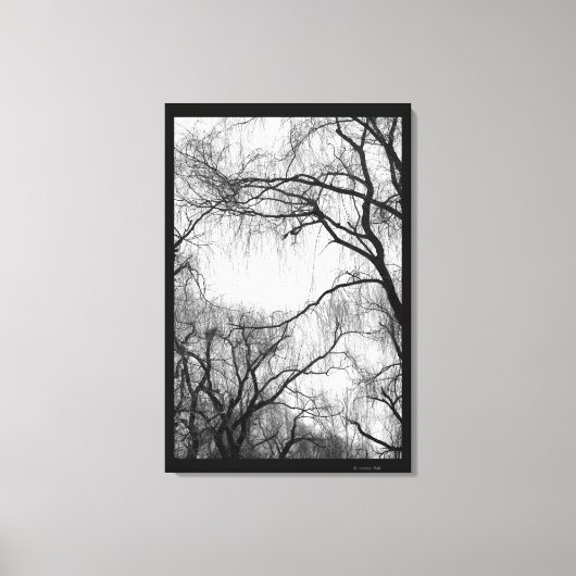 Zwart en wit Willow Tree Branden Canvas afdrukken (Voorkant)