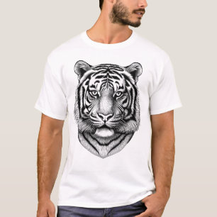 Zwart en wit Woeste Tijger Zwart Heren T-shirt