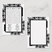 Zwart en Wit Woordzoeken Bedankt Notitiekaartje (Voorkant / Achterkant)