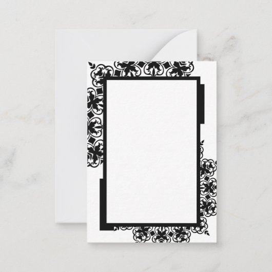 Zwart en Wit Woordzoeken Bedankt Notitiekaartje (Achterkant)