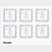 Zwart en wit Word Cloud Label Blauw Logo (Vel)