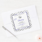 Zwart en wit Word Cloud Label Blauw Logo (Envelop)