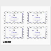 Zwart en wit Word Cloud Label Blauw Logo (Vel)