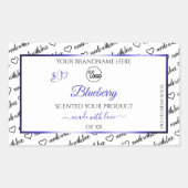 Zwart en wit Word Cloud Label Blauw Logo (Voorkant)
