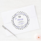 Zwart en wit Word Cloud Label Blauw Logo (Envelop)