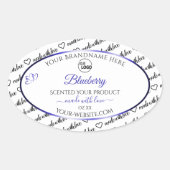 Zwart en wit Word Cloud Label Blauw Logo (Voorkant)