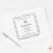 Zwart en wit Word Cloud Label met Logo (Envelop)