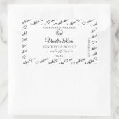 Zwart en wit Word Cloud Label met Logo (Tas)