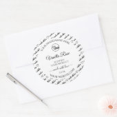 Zwart en wit Word Cloud Label met Logo (Envelop)