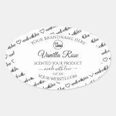 Zwart en wit Word Cloud Label met Logo (Voorkant)