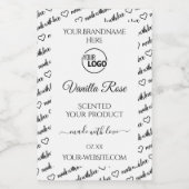 Zwart en wit Word Cloud Label met Logo Voedselcontainer Etiket (Enkel label)