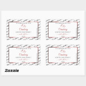 Zwart en wit Word Cloud Productlabel Rood hart Rechthoekige Sticker (Vel)