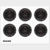 Zwart en wit Word Cloud Productlabel Rood hart Ronde Sticker (Vel)