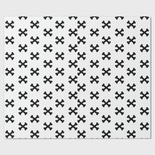 Zwart en Wit X Mark Inpakpapier (Zoom)
