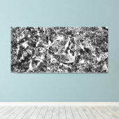 ZWART EN WIT XII - Action painting -Abstract- Canvas Afdruk (Insitu (Houten vloer))
