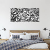 ZWART EN WIT XII - Action painting -Abstract- Canvas Afdruk (Insitu (Slaapkamer))