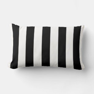 Zwart en Wit XL Strepenpatroon Kussen