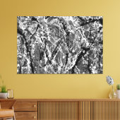 ZWART EN WIT XLVIII - Action painting - Canvas Afdruk (Insitu (Woonkamer))