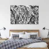 ZWART EN WIT XLVIII - Action painting - Canvas Afdruk (Insitu (Slaapkamer))