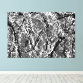 ZWART EN WIT XLVIII - Action painting - Canvas Afdruk (Insitu (Houten vloer))