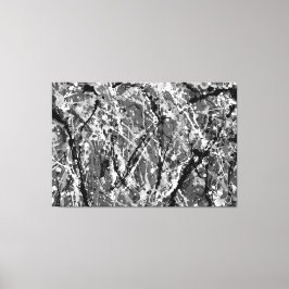 ZWART EN WIT XLVIII - Action painting - Canvas Afdruk