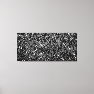 ZWART EN WIT XVII - Action painting -Abstract- Canvas Afdruk