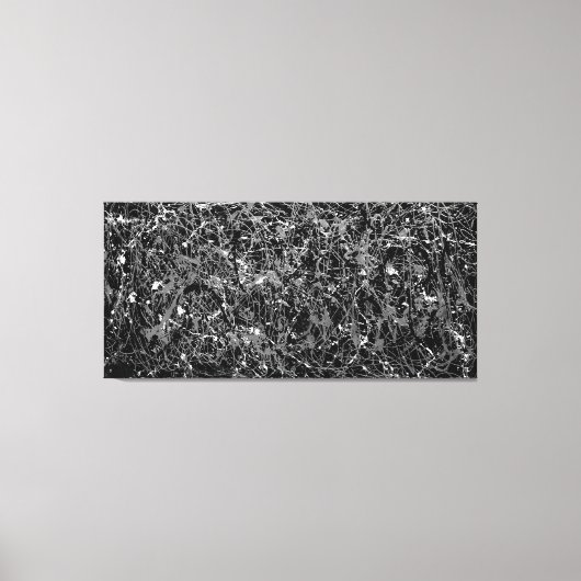 ZWART EN WIT XVII - Action painting -Abstract- Canvas Afdruk (Voorkant)