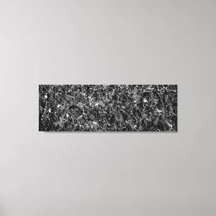 ZWART EN WIT XVII - Action painting -Abstract- Canvas Afdruk