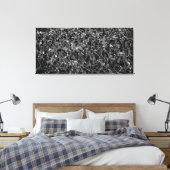ZWART EN WIT XVII - Action painting -Abstract- Canvas Afdruk (Insitu (Slaapkamer))