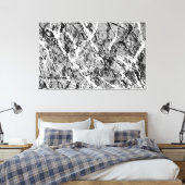 ZWART EN WIT XXV - Action painting -Abstract- Canvas Afdruk (Insitu (Slaapkamer))
