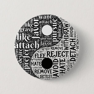 Zwart en wit Yin en Yang-tegenstellingen Ronde Button 5,7 Cm