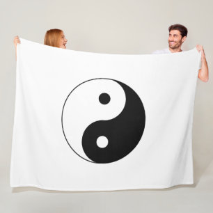 Zwart en wit Yin Yang fleece deken