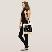 Zwart en wit zakelijk monogram tote bag (Voorkant (model))