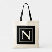 Zwart en wit zakelijk monogram tote bag (Achterkant)