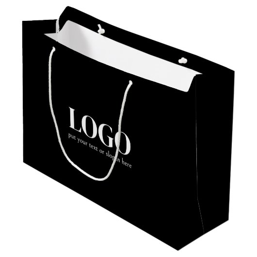 Zwart en wit zakelijk ontwerp groot cadeauzakje (Voorkant Gekanteld)