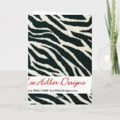 Zwart en Wit Zebradruk Wenskaarten Kaart (Achterkant)