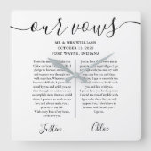 Zwart en wit zijn en haar bruiloft geloften vierkante klok (Voorkant)