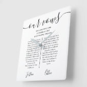 Zwart en wit zijn en haar bruiloft geloften vierkante klok (Hoek)