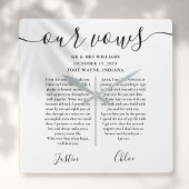 Zwart en wit zijn en haar bruiloft geloften vierkante klok