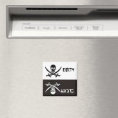 ZWART EN WITGEKruiste zwaarden VUILE SCHONE Magneet (Insitu (Vaatwasser))