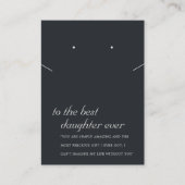 ZWART EN WITTE DAUGHTER GIFT KETTING EARRING KAART PLAATSKAARTJE (Voorkant)